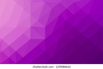 Light Purple vector abstract mosaic backdrop. Triangular geometric sample with gradient.  Brand new design for your business.