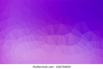 Light Purple vector abstract mosaic background. A sample with polygonal shapes. Triangular pattern for your business design.