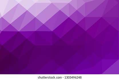 Light Purple vector abstract mosaic backdrop. Geometric illustration in Origami style with gradient. Triangular pattern for your business design.