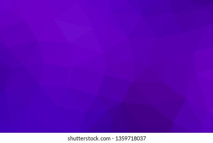 Light Purple vector abstract mosaic backdrop. Triangular geometric sample with gradient.  New texture for your design.