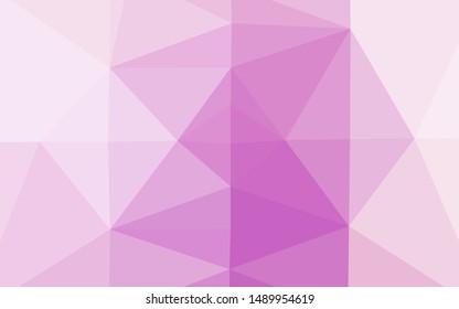 Light Purple vector abstract mosaic background. Modern geometrical abstract illustration with gradient. Triangular pattern for your business design.
