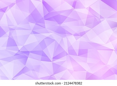 Light Purple vector abstract mosaic backdrop. Creative illustration in halftone style with triangles. Triangular pattern for your design.