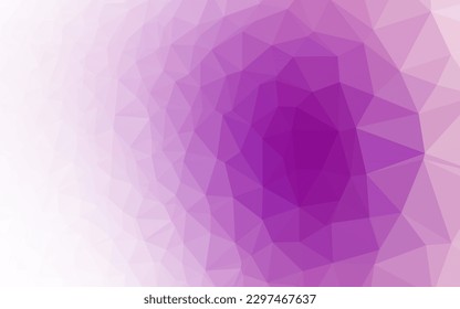 Hellviolettes, abstraktes Mosaikmuster mit Vektorgrafik. Kreative Illustration im Stil der Halbfone mit Farbverlauf. Das beste Dreiecksdesign für Ihr Unternehmen.