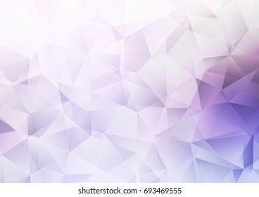 Light Purple vector abstract mosaic template. A sample with polygonal shapes. Triangular pattern for your business design.