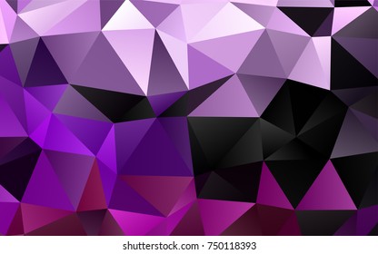 Light Purple vector abstract mosaic background. Shining colored illustration in a brand-new style. Triangular pattern for your business design.