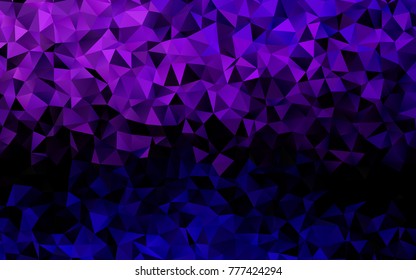 Light Purple vector abstract mosaic template. Triangular geometric sample with gradient.  Brand-new design for your business.