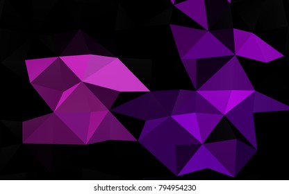 Light Purple vector abstract mosaic pattern. Triangular geometric sample with gradient.  A completely new design for your business.
