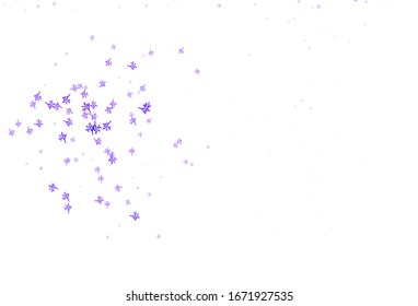 Light Purple vector abstract pattern with sakura. Doodle illustration of leaves and branches in Origami style. Colorful pattern for kid's books.