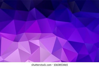 Light Purple vector abstract polygonal template. Shining illustration, which consist of triangles. The polygonal design can be used for your web site.