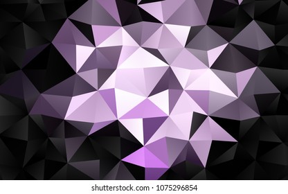 Light Purple vector abstract polygonal template. Shining illustration, which consist of triangles. A new texture for your design.