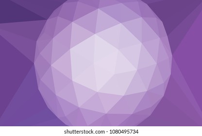 Light Purple vector abstract polygonal template with a gem in a centre. Abstract illustration with an elegant triangles. Pattern for a brand book's backdrop.