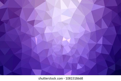 Light Purple vector abstract polygonal template. Triangular geometric sample with gradient.  Completely new template for your banner.