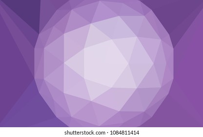 Light Purple vector abstract polygonal pattern with a gem in a centre. Illustration in halftone style with triangles. Pattern for a brand book's backdrop.