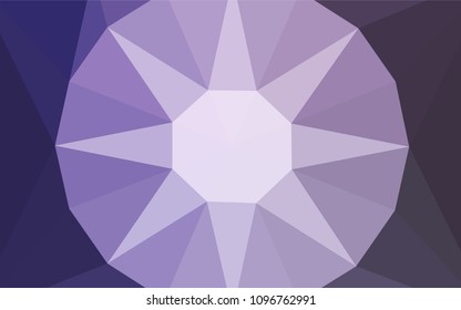 Light Purple vector abstract polygonal background with a gem in a centre. Shining colorful illustration with triangles. A new texture for your web site.
