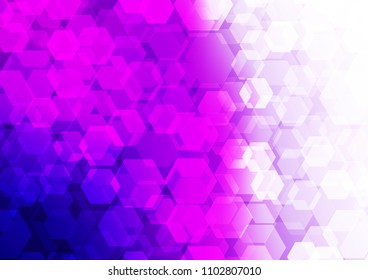 Light Purple vector abstract polygonal background. hexagonal geometric sample with gradient.  The textured pattern can be used for background.