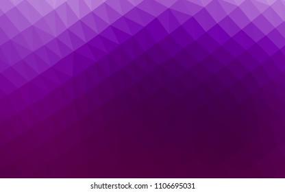 Light Purple vector abstract polygonal layout. Glitter abstract illustration with an elegant design. Triangular pattern for your business design.