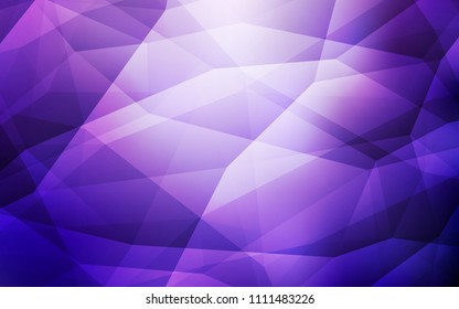 Light Purple vector abstract polygonal template. Polygonal abstract illustration with gradient. Triangular pattern for your design.