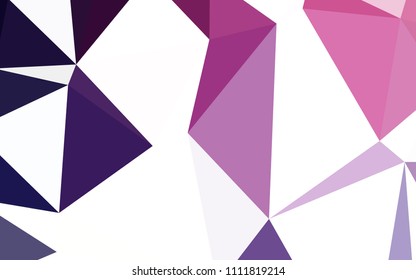 Light Purple vector abstract polygonal background. Shining polygonal illustration, which consist of triangles. Completely new template for your banner.