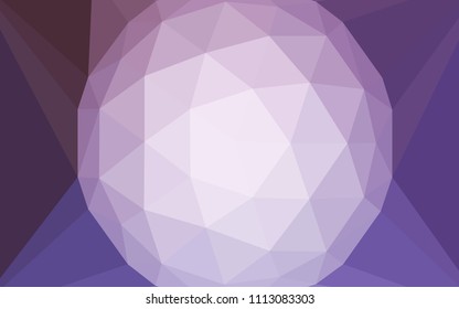 Light Purple vector abstract polygonal background with a gem in a centre. Abstract illustration with an elegant triangles. Brand new style for your business design.