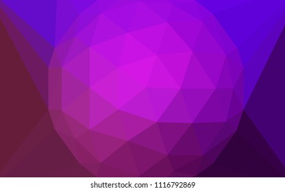 Light Purple vector abstract polygonal pattern with a gem in a centre. Shining colorful illustration with triangles. A completely new design for your leaflet.