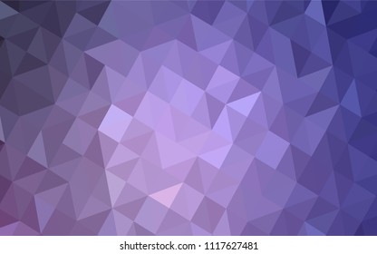 Light Purple vector abstract polygonal template. Glitter abstract illustration with an elegant triangles. Triangular pattern for your design.
