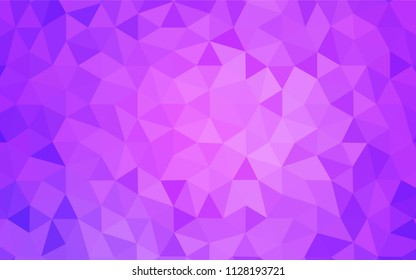 Light Purple vector abstract polygonal background. Shining polygonal illustration, which consist of triangles. Textured pattern for your backgrounds.