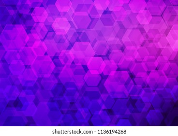 Light Purple vector abstract polygonal pattern. Shining illustration, which consist of hexagons. The textured pattern can be used for background.