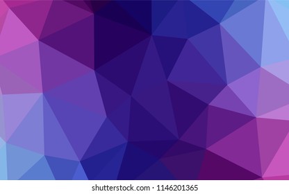 Light Purple vector abstract polygonal template. Colorful abstract illustration with triangles. Best triangular design for your business.