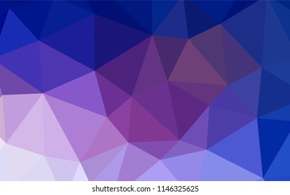 Light Purple vector abstract polygonal template. Glitter abstract illustration with an elegant triangles. Polygonal design for your web site.