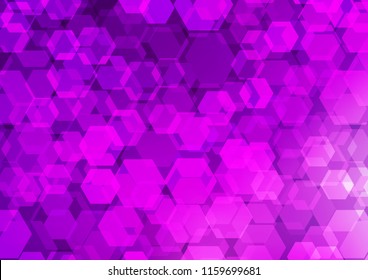 Light Purple vector abstract polygonal template. Shining illustration, which consist of hexagons. Brand new design for your business.