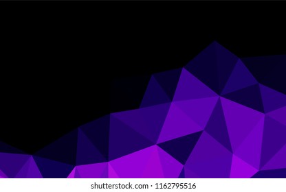Light Purple vector abstract polygonal texture. Triangular geometric sample with gradient.  Triangular pattern for your business design.