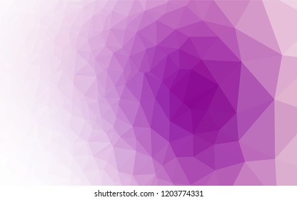Light Purple vector abstract polygonal texture. Shining illustration, which consist of triangles. The textured pattern can be used for background.