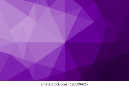 Light Purple vector abstract polygonal texture. A vague abstract illustration with gradient. The best triangular design for your business.