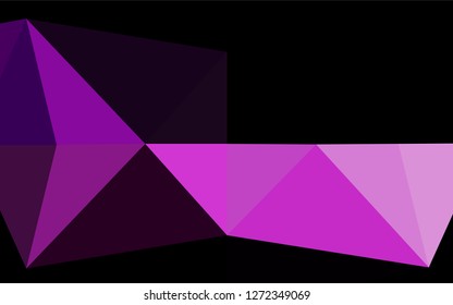 Light Purple vector abstract polygonal layout. Glitter abstract illustration with an elegant design. The best triangular design for your business.