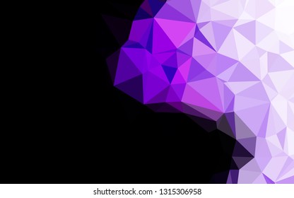 Light Purple vector abstract polygonal layout. Shining illustration, which consist of triangles. Textured pattern for background.
