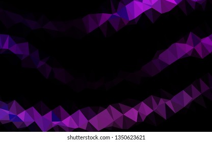 Light Purple vector abstract polygonal cover. Shining illustration, which consist of triangles. The best triangular design for your business.