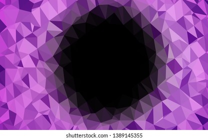 Light Purple vector abstract polygonal layout. Shining colored illustration in a Brand new style. The best triangular design for your business.