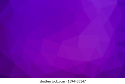 Light Purple vector abstract polygonal cover. Colorful illustration in Origami style with gradient.  The best triangular design for your business.