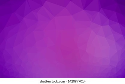 Light Purple vector abstract polygonal layout. Geometric illustration in Origami style with gradient. Template for a cell phone background.