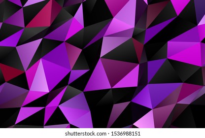 Light Purple vector abstract polygonal layout. Colorful illustration in abstract style with gradient. Polygonal design for your web site.