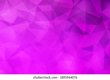 Hellvioletter, abstrakter, polygonaler Hintergrund. Kreative Illustration im Halbfinalstil mit Dreiecken. Eine neue Struktur für Ihre Website.