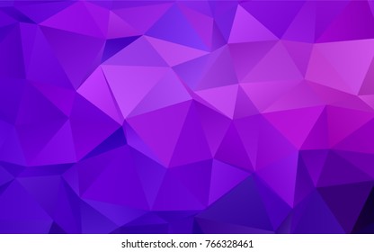 Light Purple vector abstract polygonal template. Triangular geometric sample with gradient.  The textured pattern can be used for background.