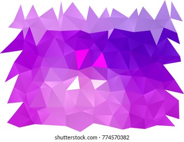 Light Purple vector abstract polygonal template. Creative illustration in halftone style with gradient. Triangular pattern for your business design.
