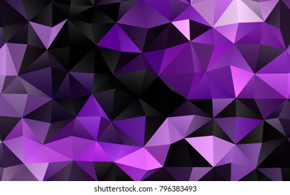 Light Purple vector abstract polygonal template. Glitter abstract illustration with an elegant design. Brand-new design for your business.