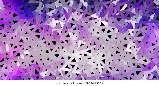 Fondo de triángulo abstracto de vector púrpura claro. Ilustración en vidrio roto con triángulos. La mejor opción para tu diseño.