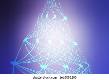 Light Purple vector backdrop with artificial intelligence data. Colorful design in simple style with AI links. Smart design for promotion of bid data.