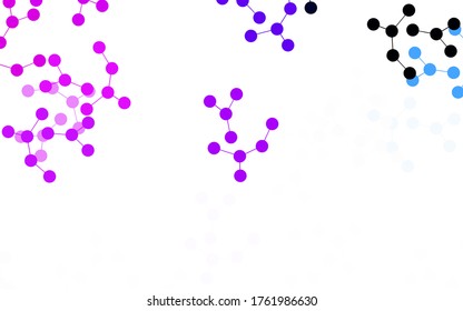 Light Purple vector backdrop with artificial intelligence data. Shining illustration with AI shapes on abstract template. Design for depiction of cyber innovations.