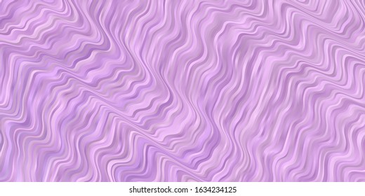 Light Purple vector backdrop with bent lines. Illustration in abstract style with gradient curved.  Template for your UI design.
