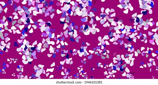 Light purple vector backdrop with chaotic shapes. Illustration with colorful shapes in abstract style. Modern design for your ads.