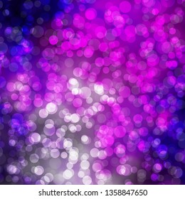 Light Purple vector backdrop with circles. Abstract decorative design in gradient style with bubbles. Pattern for booklets, leaflets.